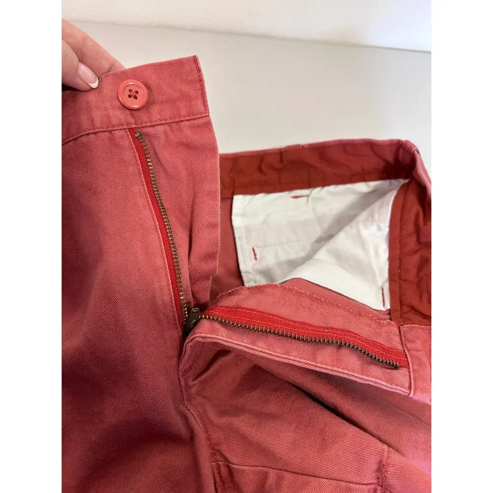 J Crew Shorts Men Size 31W Light Red Flat Front Chino Beach Golf Vacation Summer
